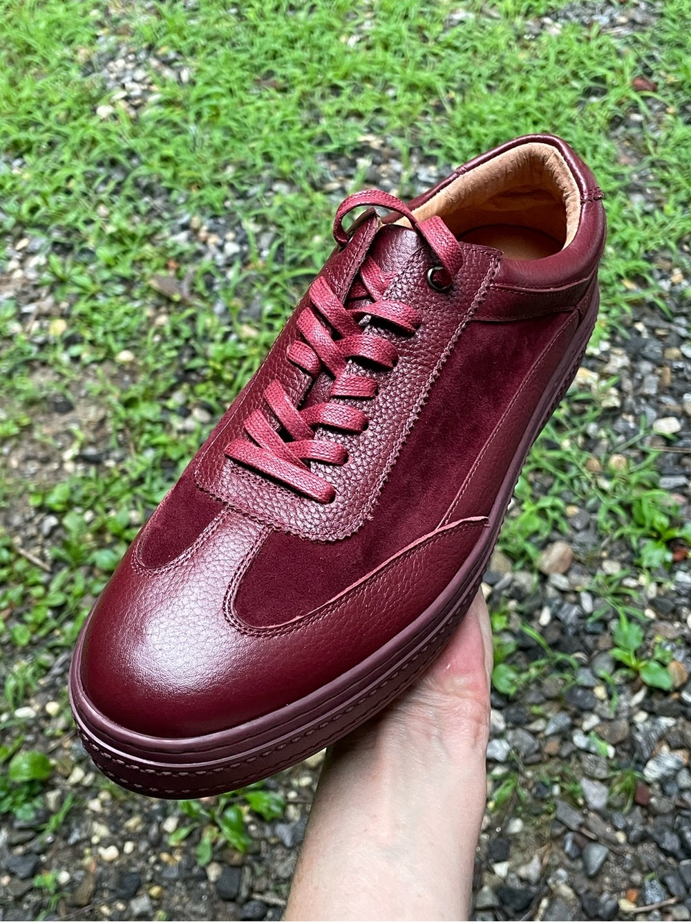 Marc Nolan Captain Burgundy Leather Sneaker Shoes Size 12
